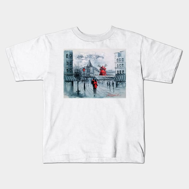 Moulin Rouge Kids T-Shirt by OLHADARCHUKART